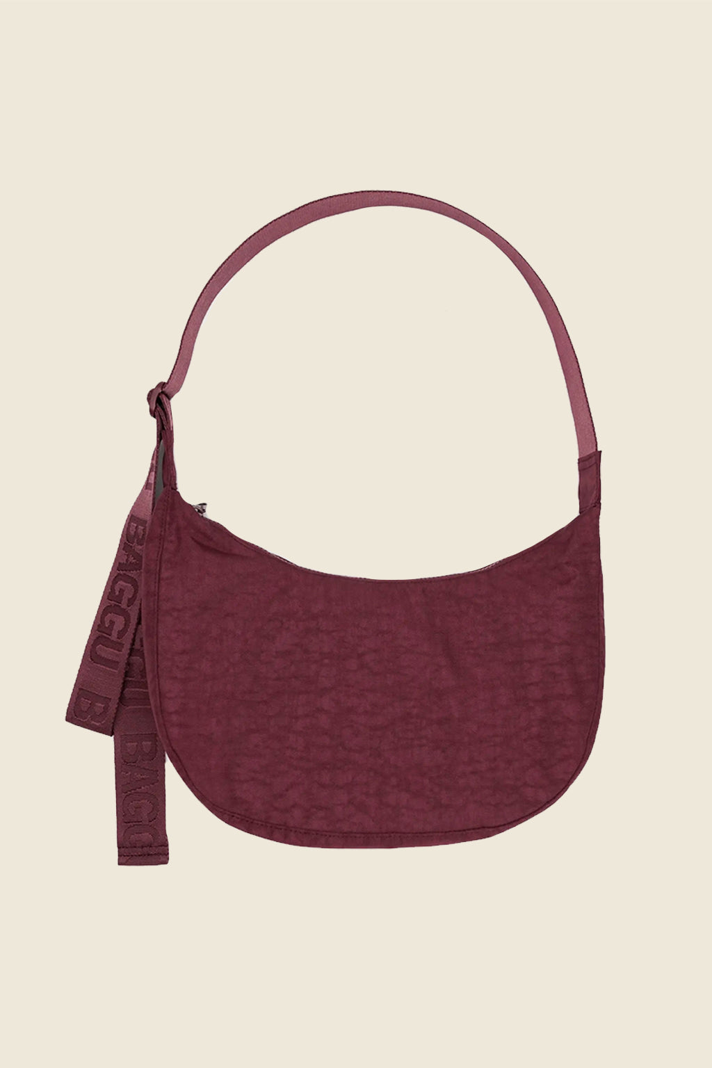 Baggu Large Crescent Bag in navy and green check from Kin Ship Goods