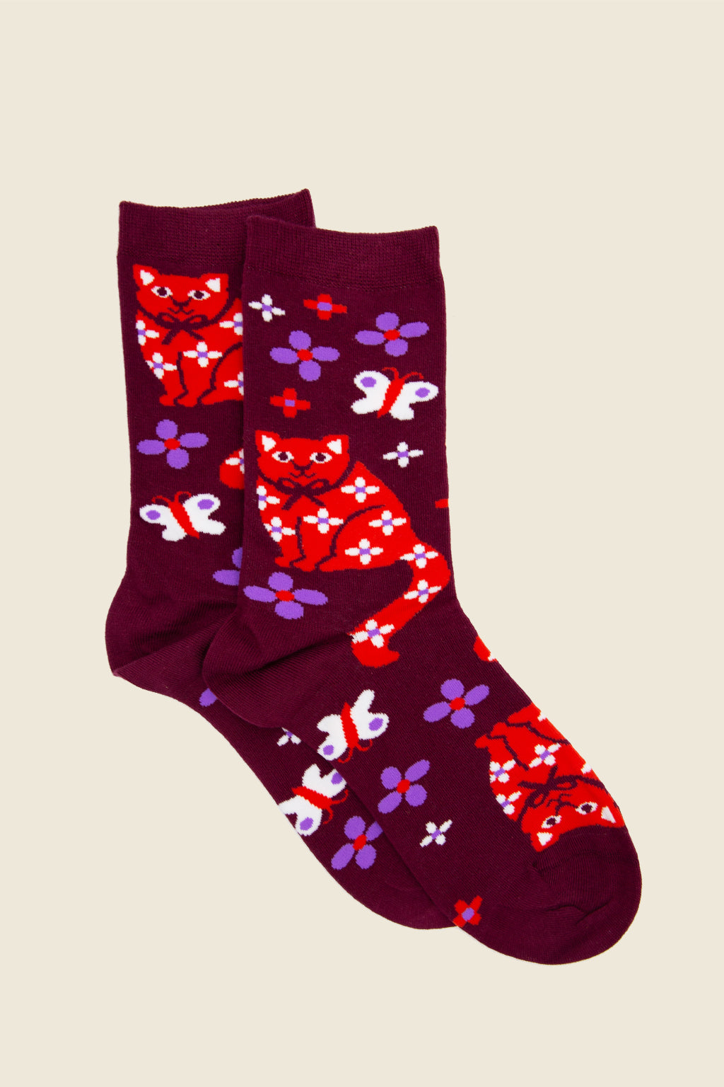 Floral Cat Socks