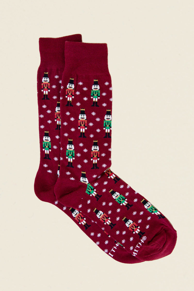 dark red nutcracker socks kin ship goods holiday product