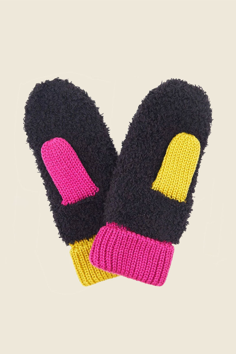 Neon Sherpa Mittens