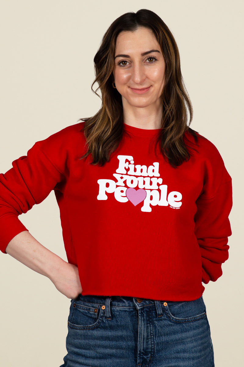 find your people cropped sweatshirt