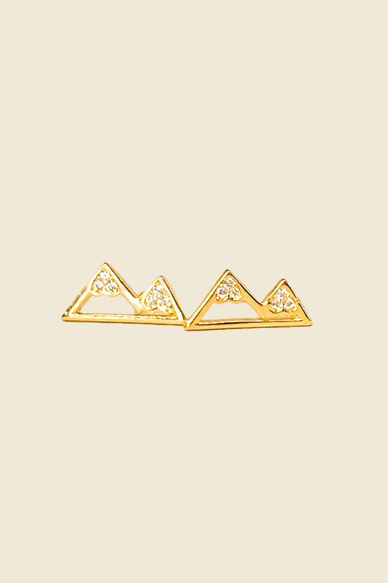 mountain top earrings, gold