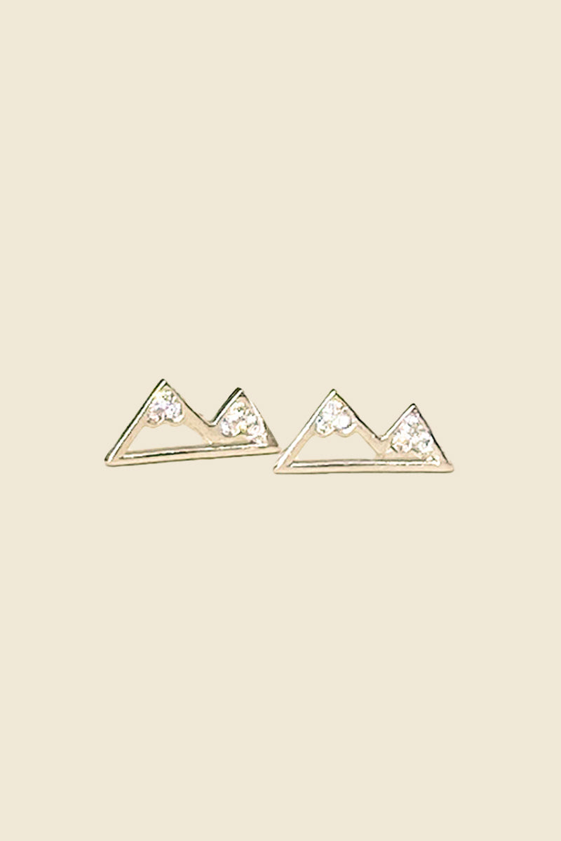 mountain top earrings, silver