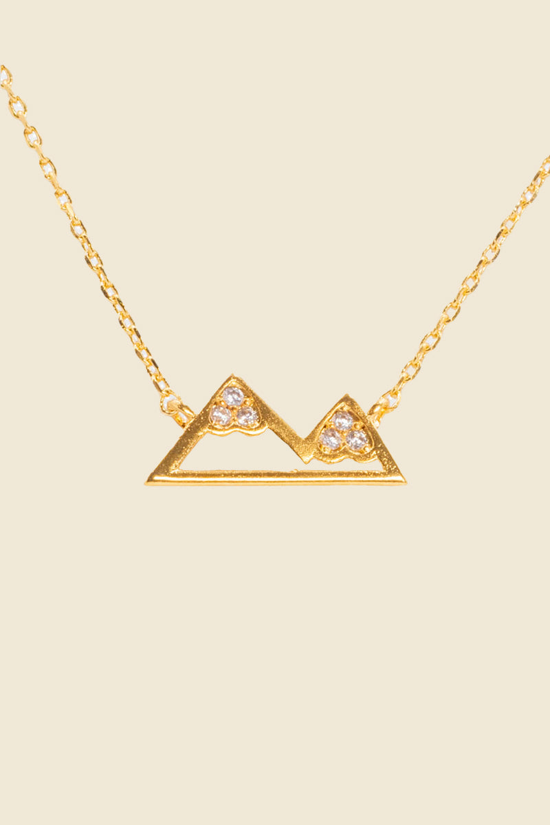 mountain top necklace, gold