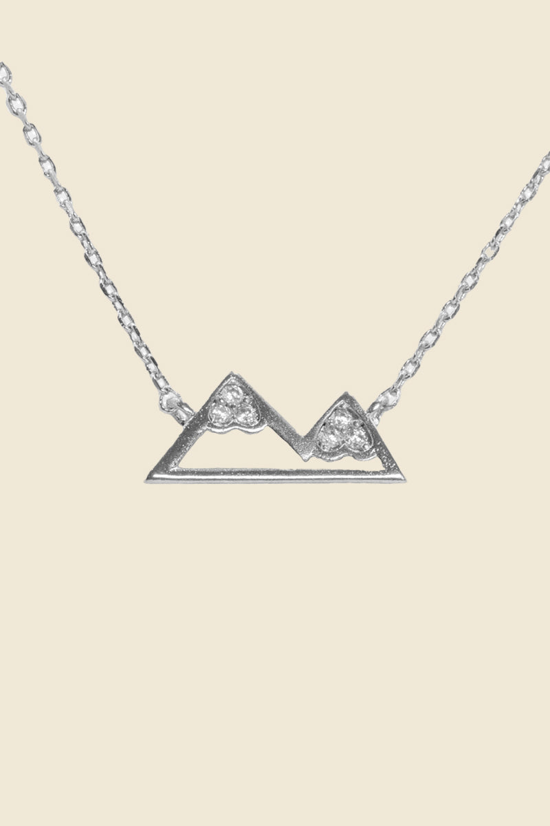 mountain top necklace, silver