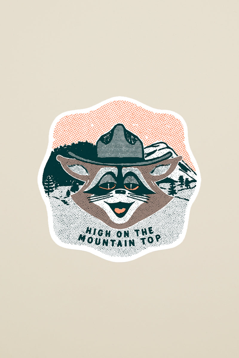 high on the mountain top sticker