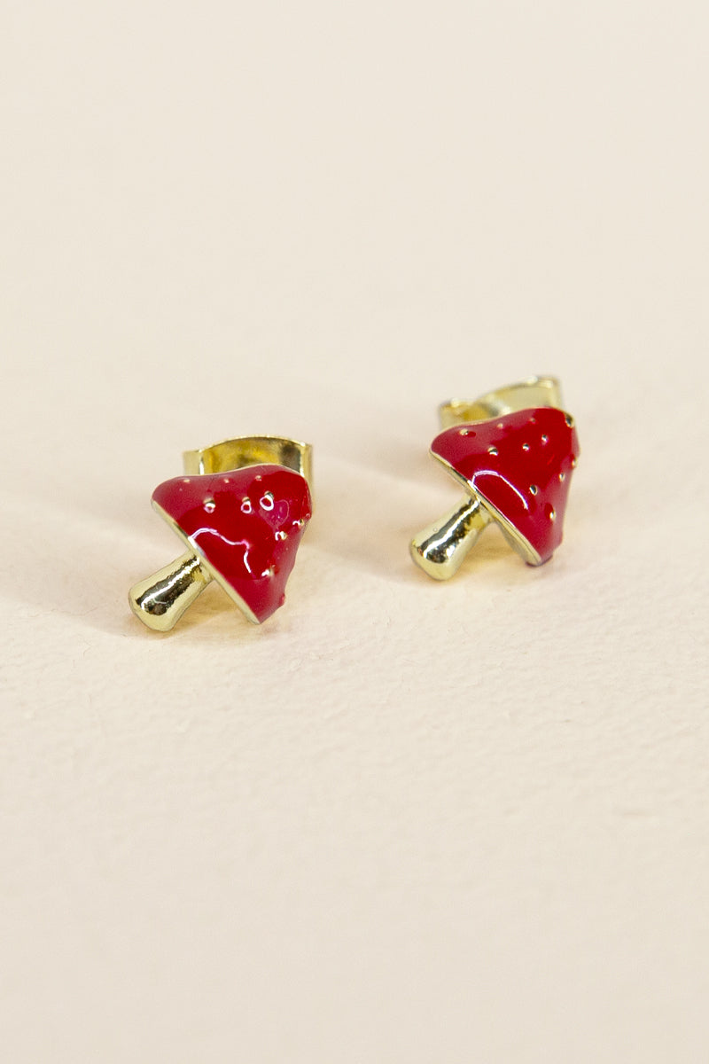 Red Mushroom Earrings