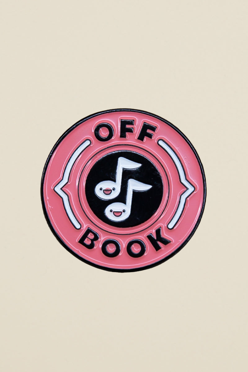 off book: logo enamel pin