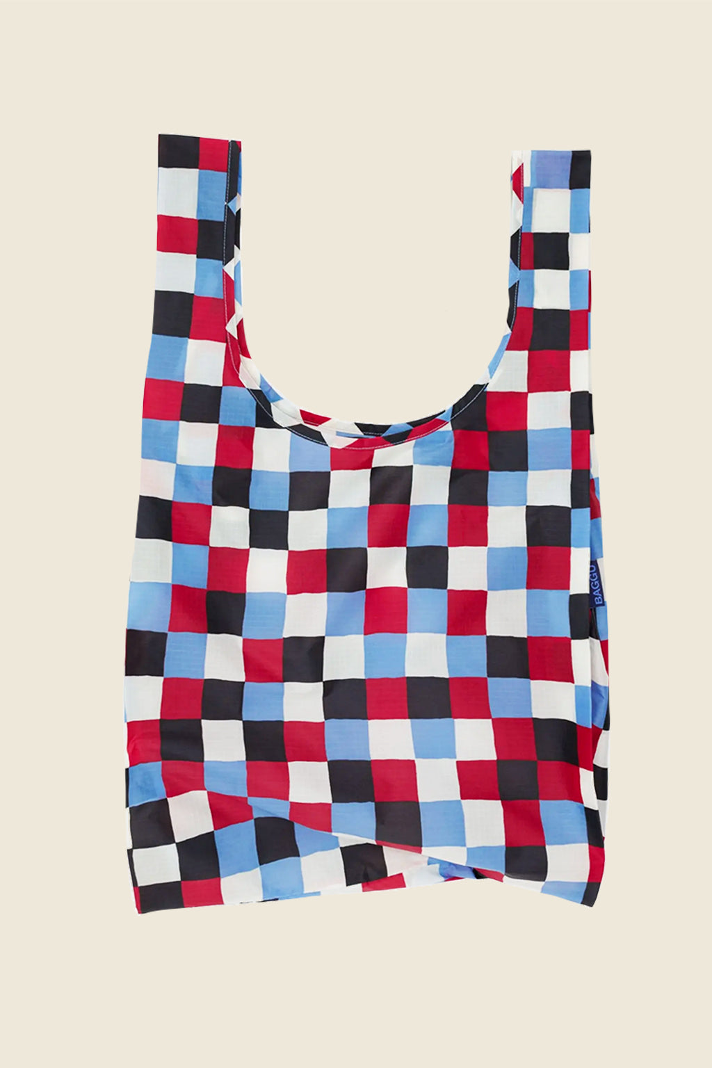 Red, blue, black, and white checkered Baggu reusable tote bag – Kin Ship Goods

