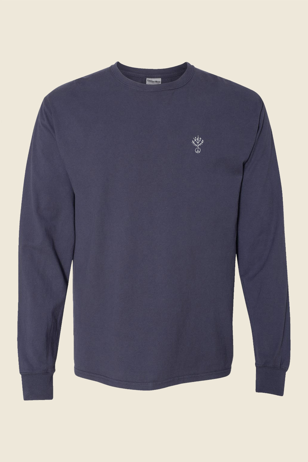 Embroidered Peaceful Long Sleeve Tee