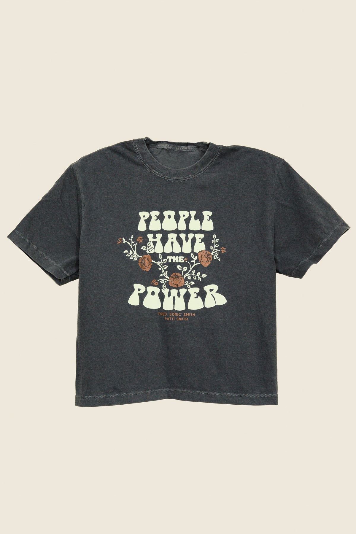 Patti Smith People Have the Power Floral Crop Tee
