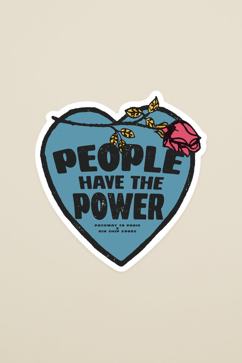 people have the power heart sticker