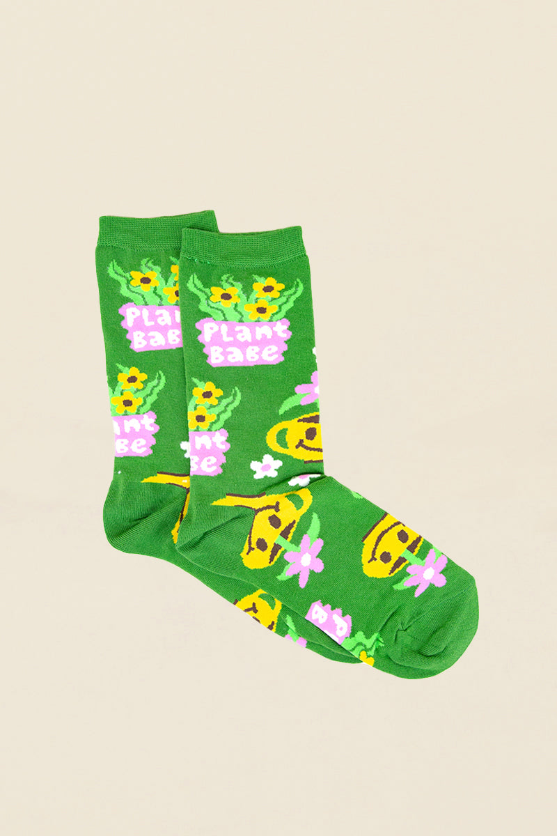 womens plant babe socks