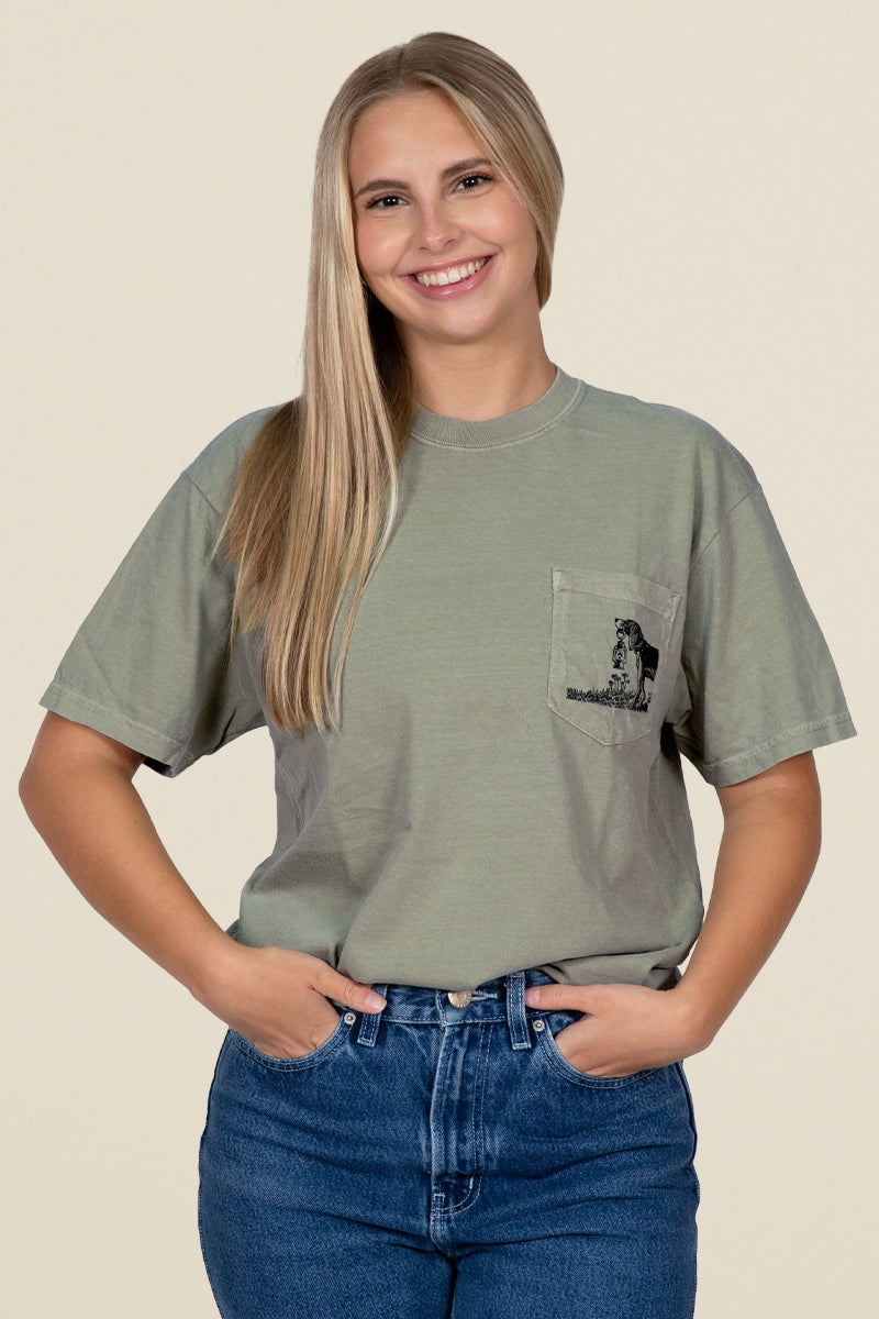 beagle pocket tee, khaki