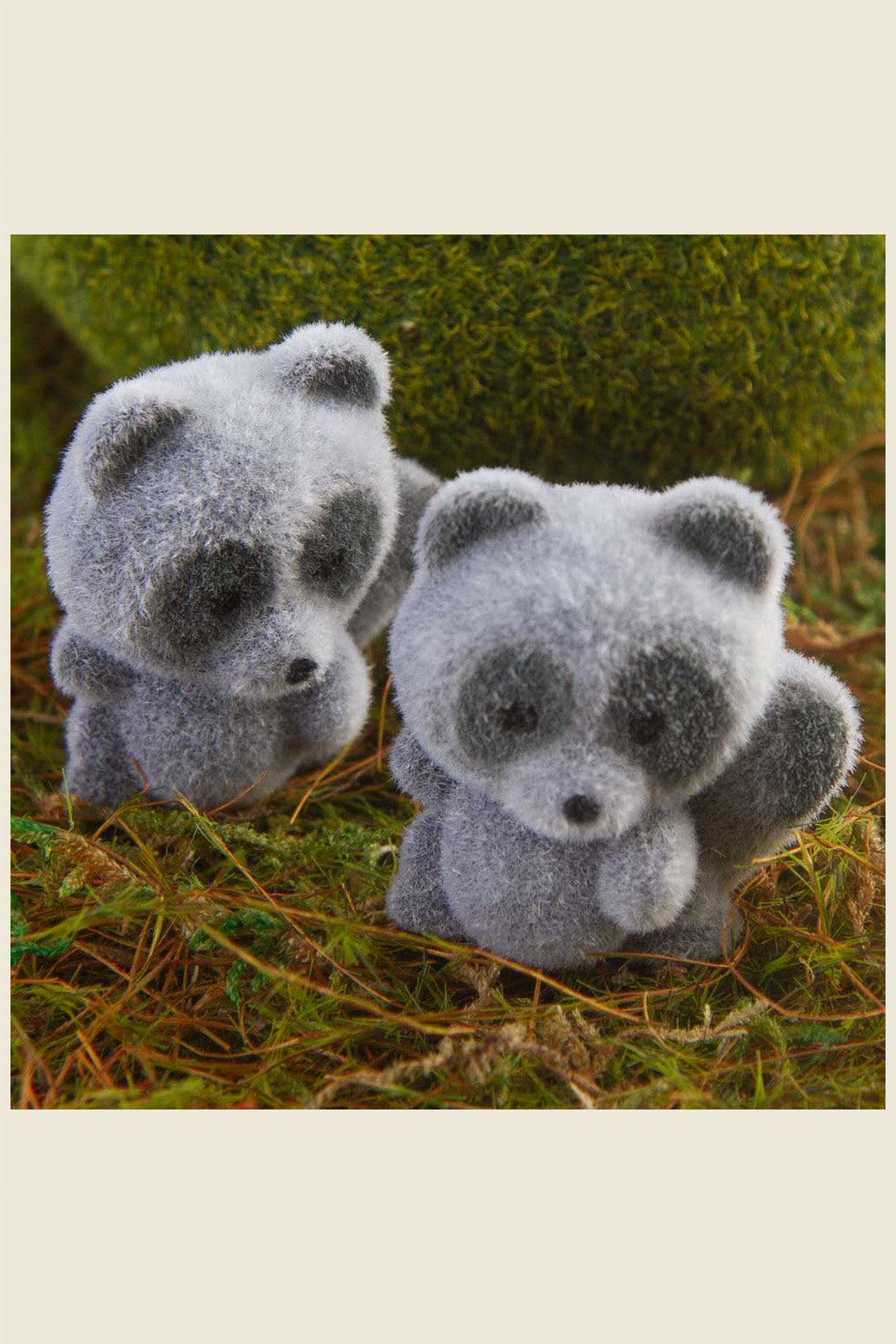 Mini Flocked Raccoon