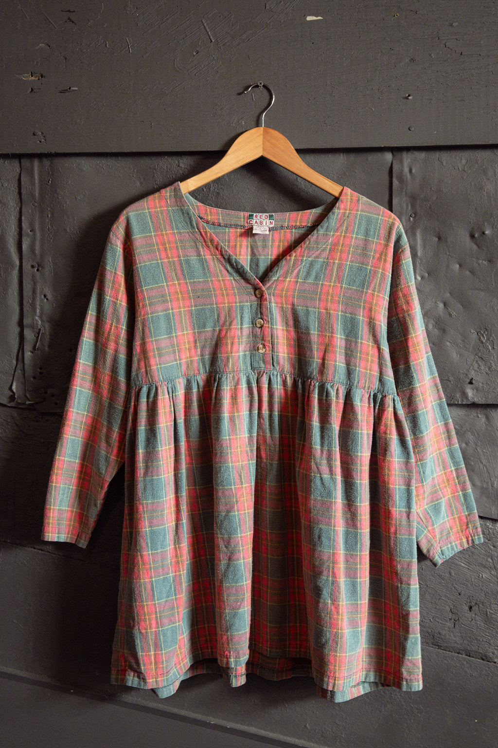 Plaid babydoll dress. Kin Ship Vintage.