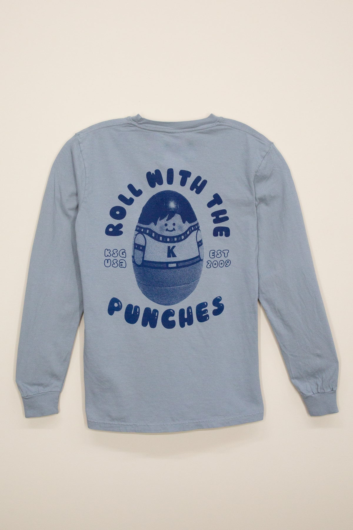 roll with the punches long sleeve pocket tee