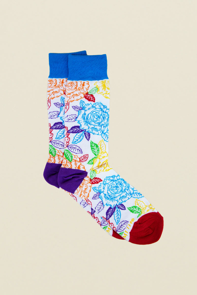 rainbow roses socks