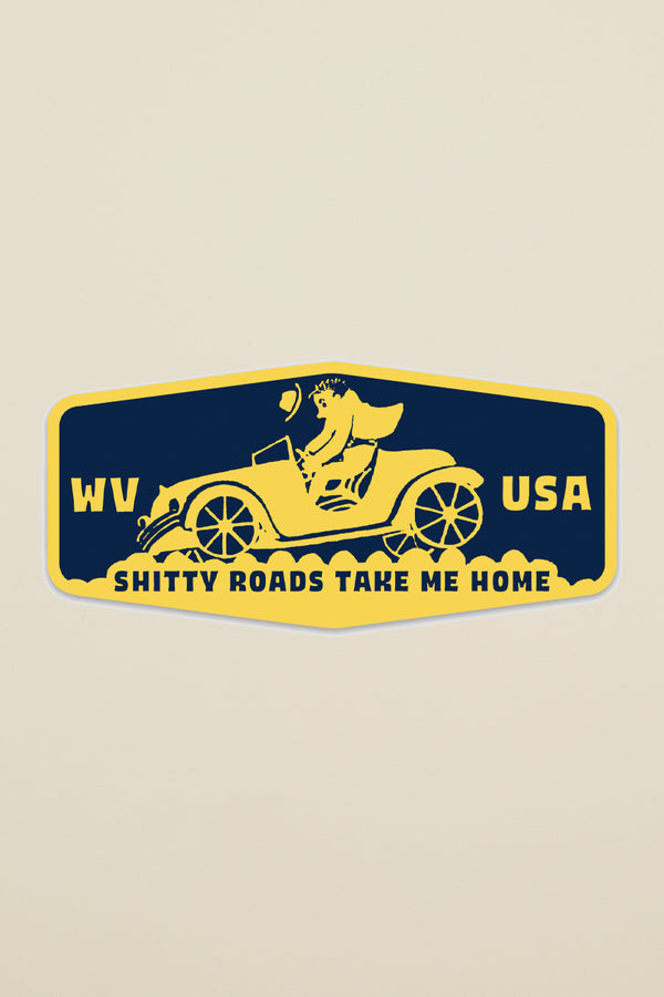 Shitty Roads Sticker | Kin Ship Goods