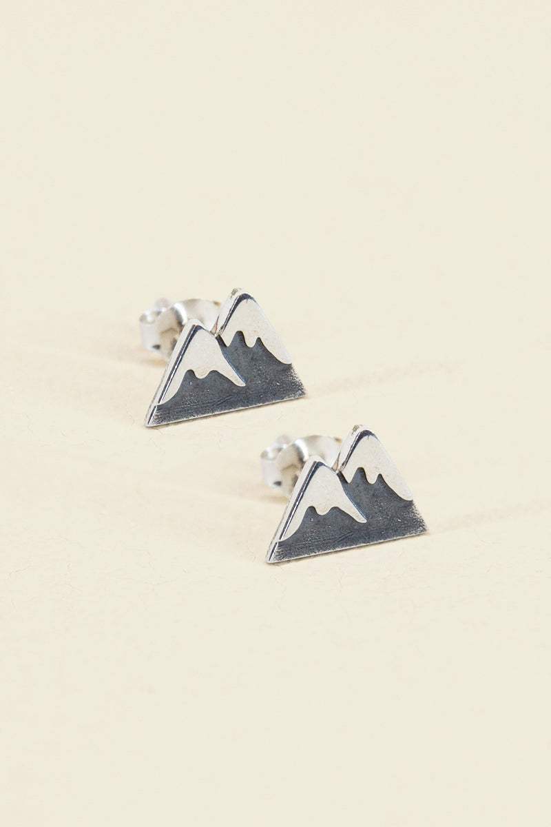 snow capped mountain earrings