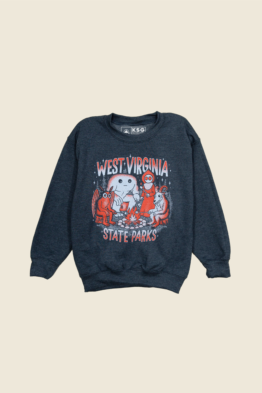 WV State Parks: Cryptid Campfire Kids Sweatshirt
