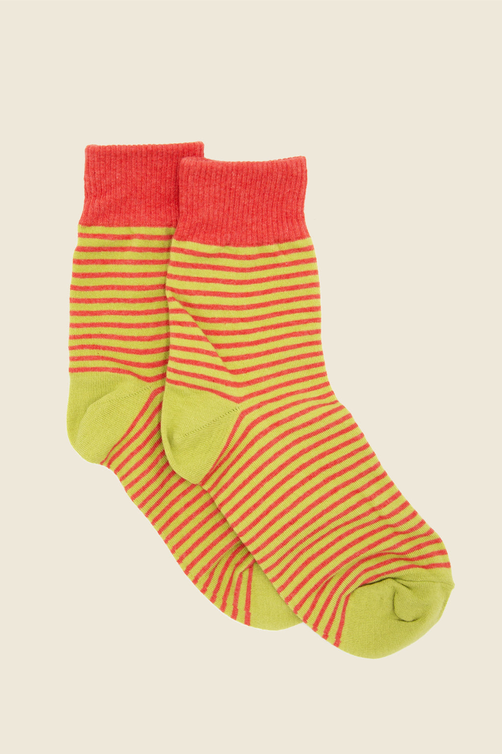 Kin Ship Goods colorful striped crew sock set in citrus pink