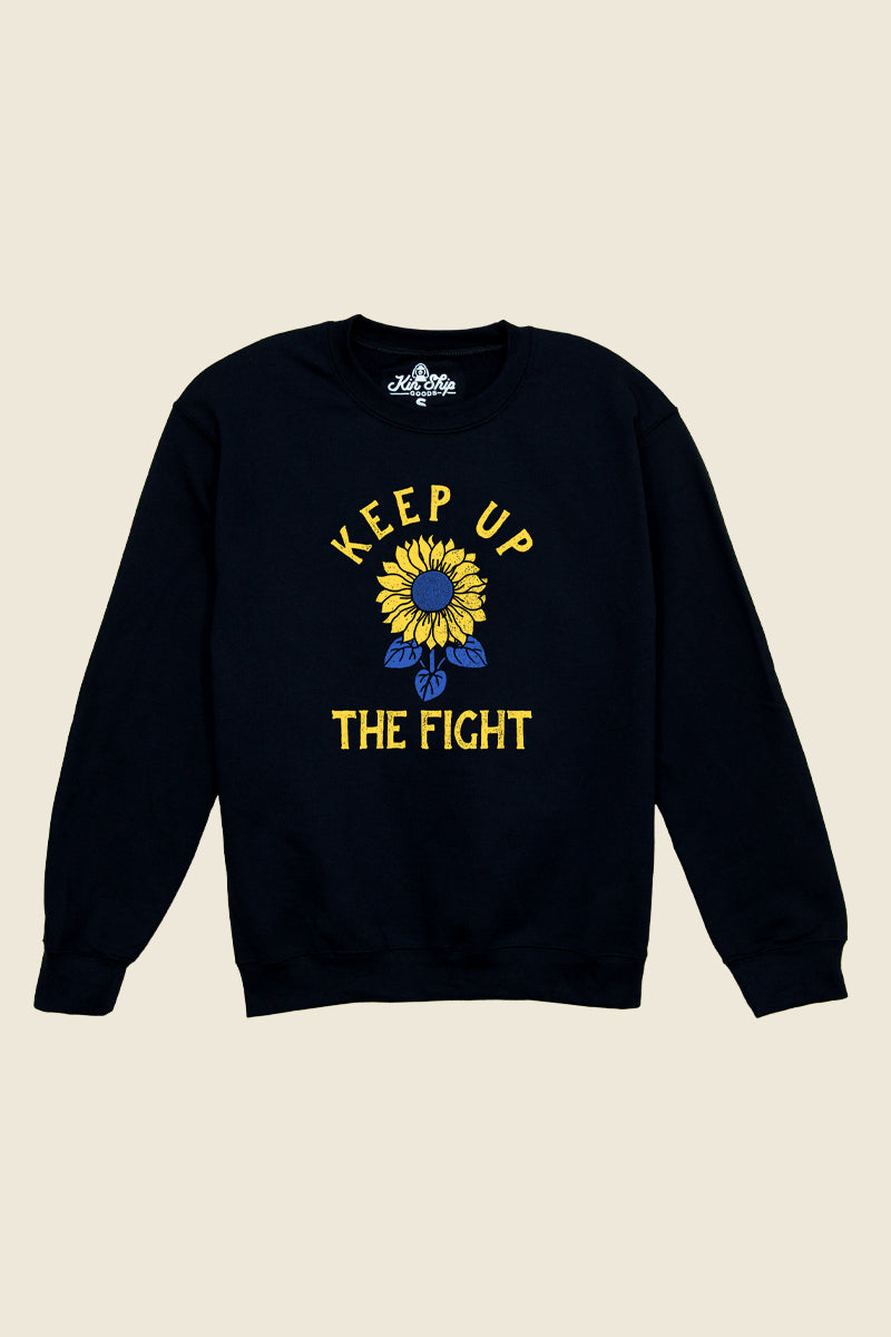 Ukraine Solidarity Sweatshirt Keep Up the Fight - Kin Ship Goods