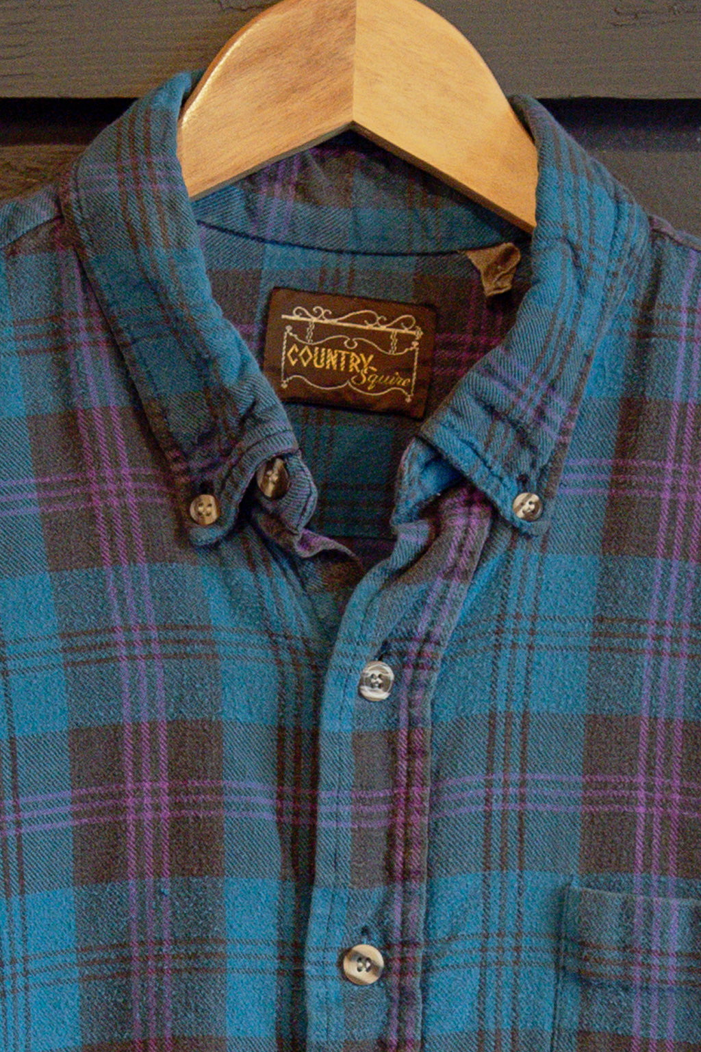 Vintage Country Squire Flannel Blue