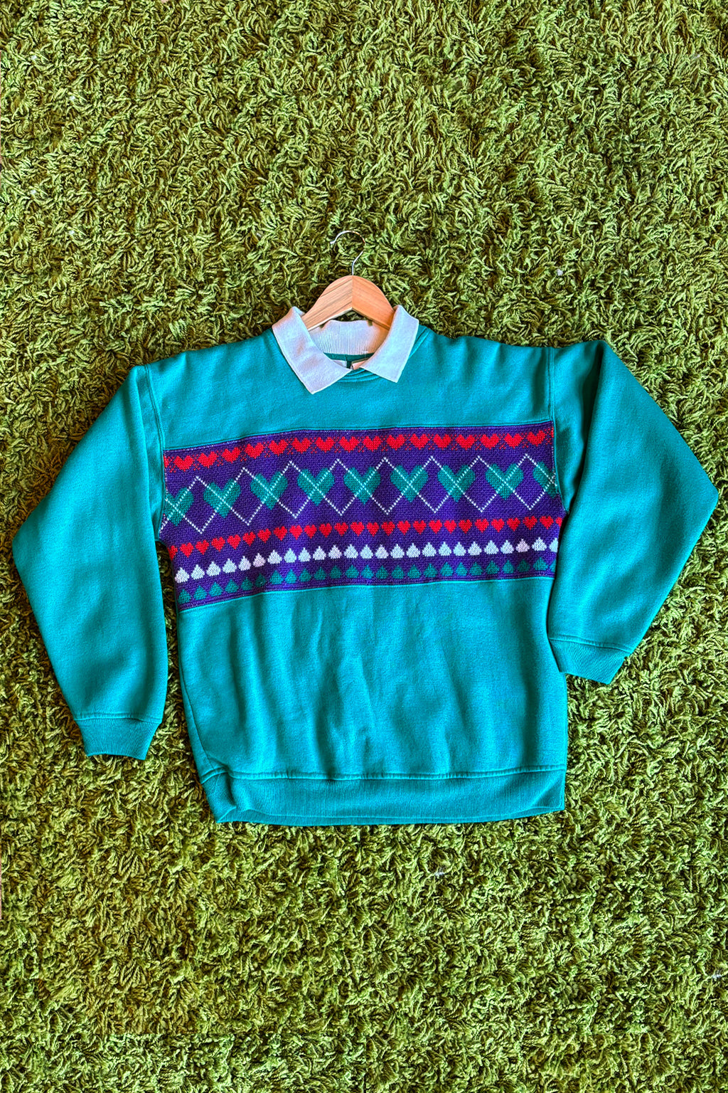 Vintage 1980's Collared Heart Sweatshirt