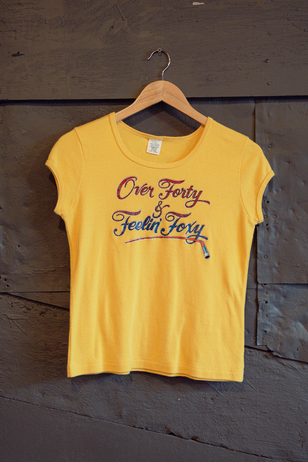 Vintage 70's Over Forty & Foxy Baby Doll Tee