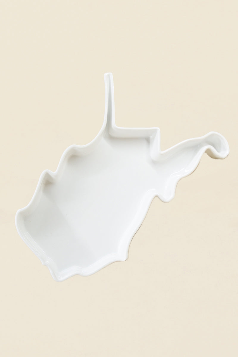 Kin Ship Goods West Virginia-shaped porcelain bakeware dish for casseroles, dips, and oven use
