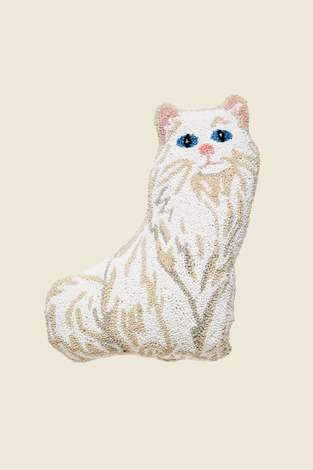 White Cat Hook Pillow