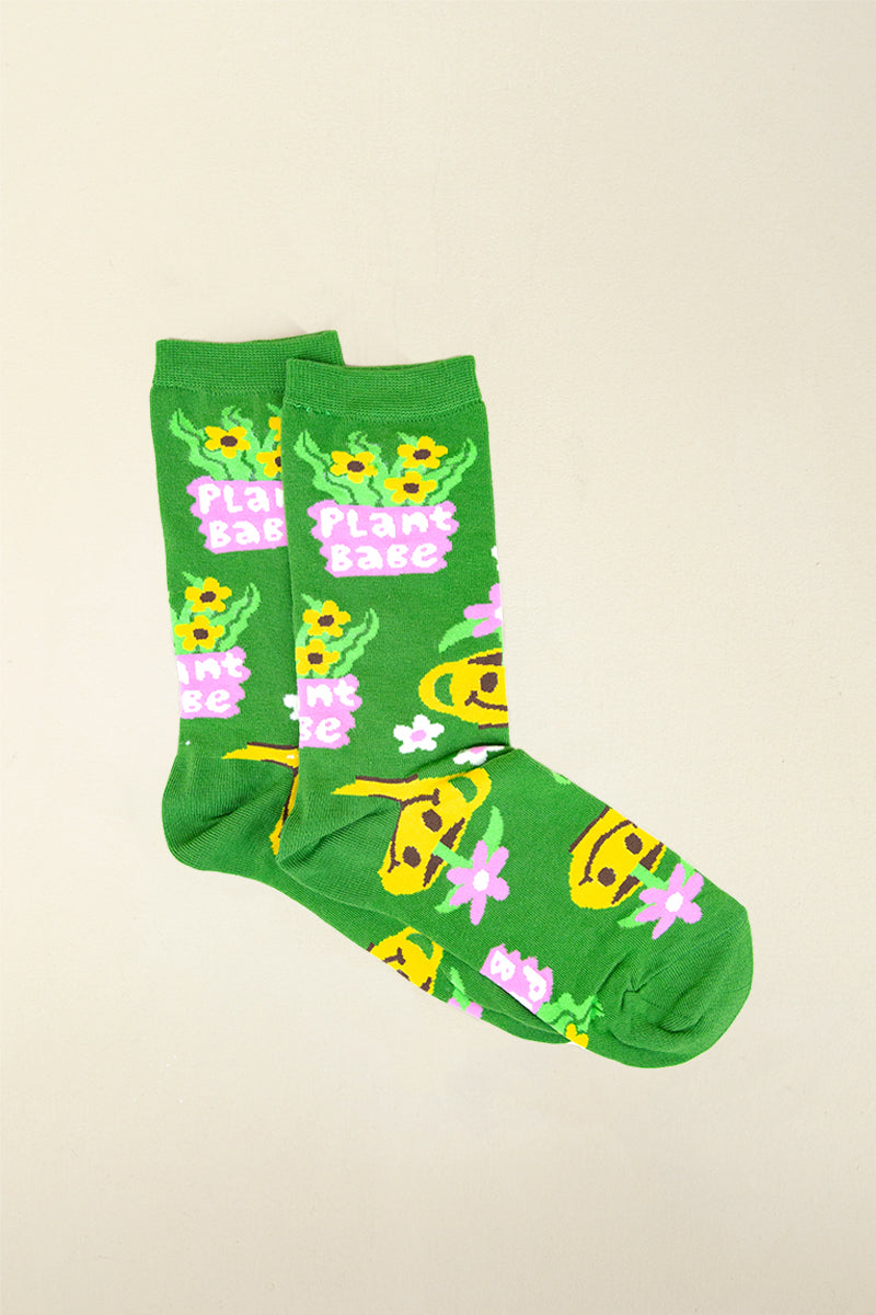 womens plant babe socks