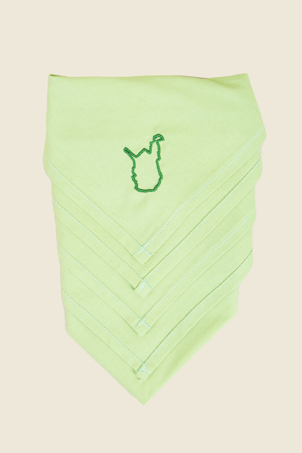 Embroidered WV Napkin, Green