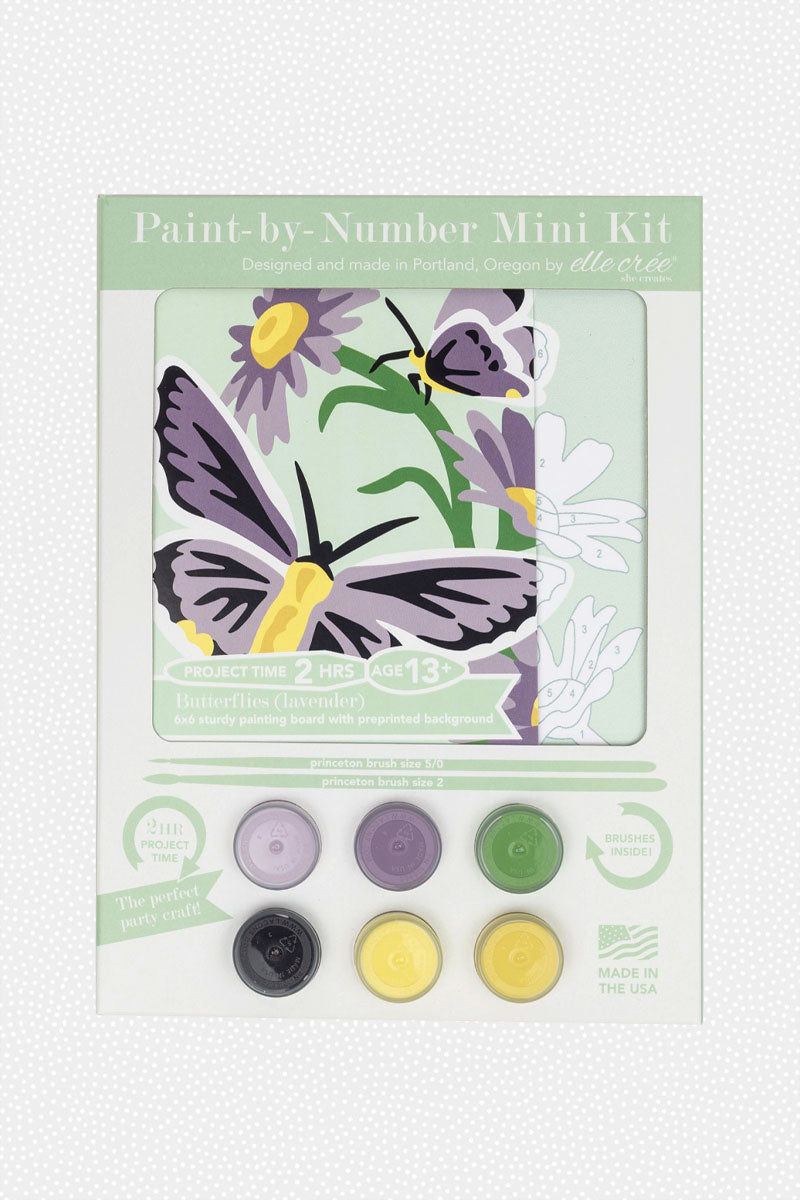 mini lavender butterflies paint-by-numbers, final sale