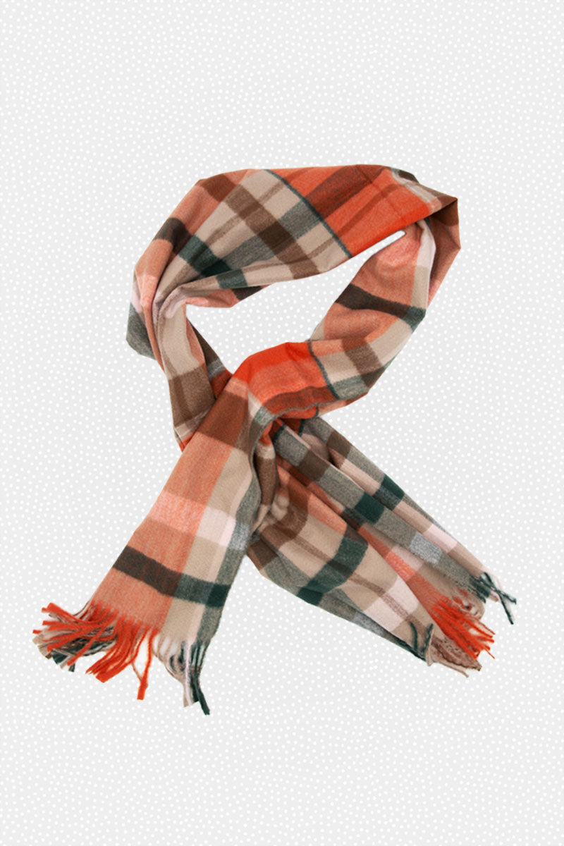 plaid fringed scarf, final sale